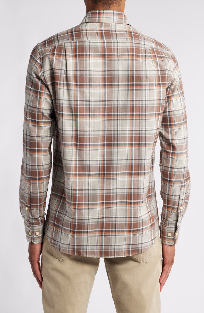 Scott Barber Plaid Cotton Herringbone Button-Up Shirt, Alternate, color, 