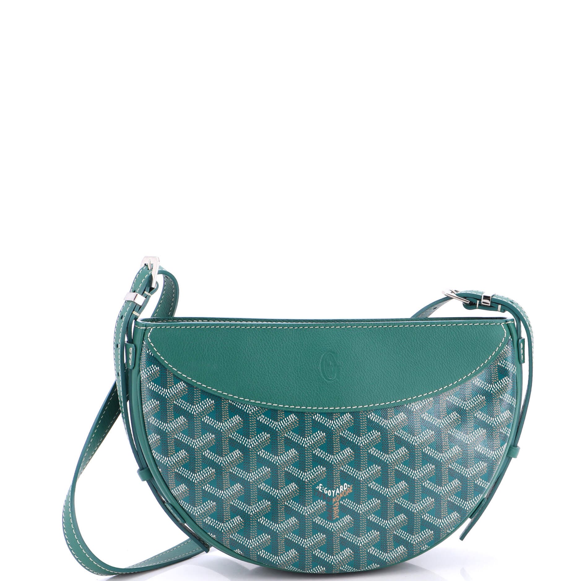 Hirondelle Shoulder Bag Coated Canvas and Leather, Main, color, Green