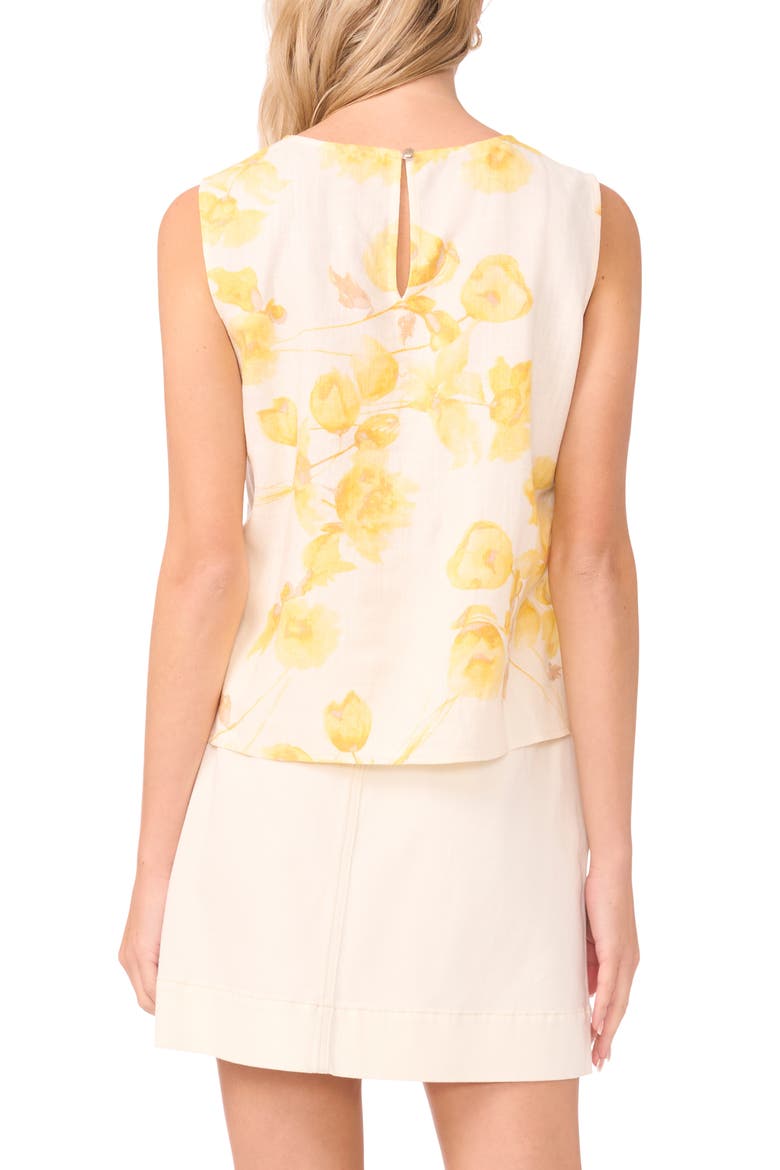 Print Sleeveless Top, Alternate, color, NEW IVORY
