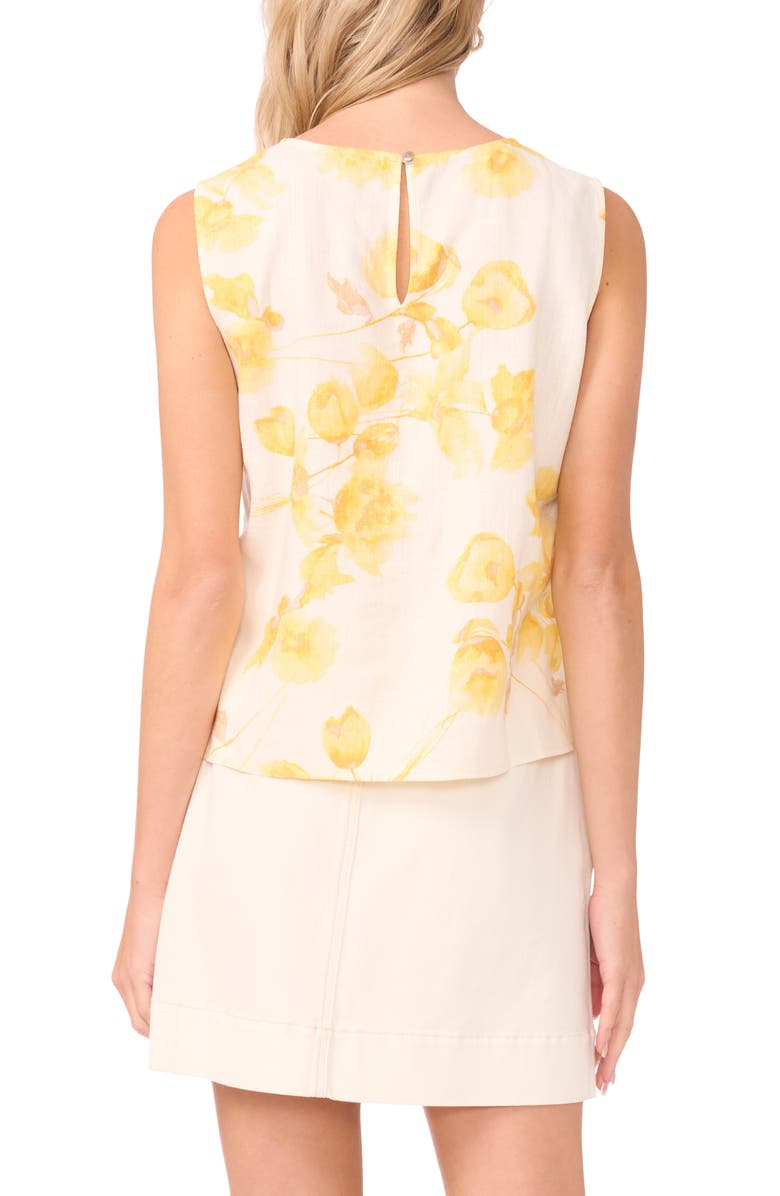Vince Camuto Print Sleeveless Top, Alternate, color, New Ivory