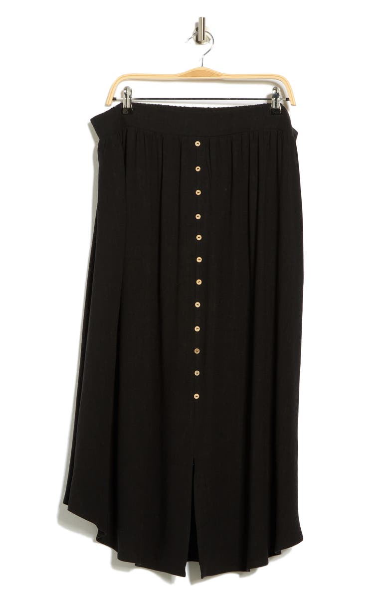 Renee C Curved Hem Pull-On Skirt, Alternate, color, Black