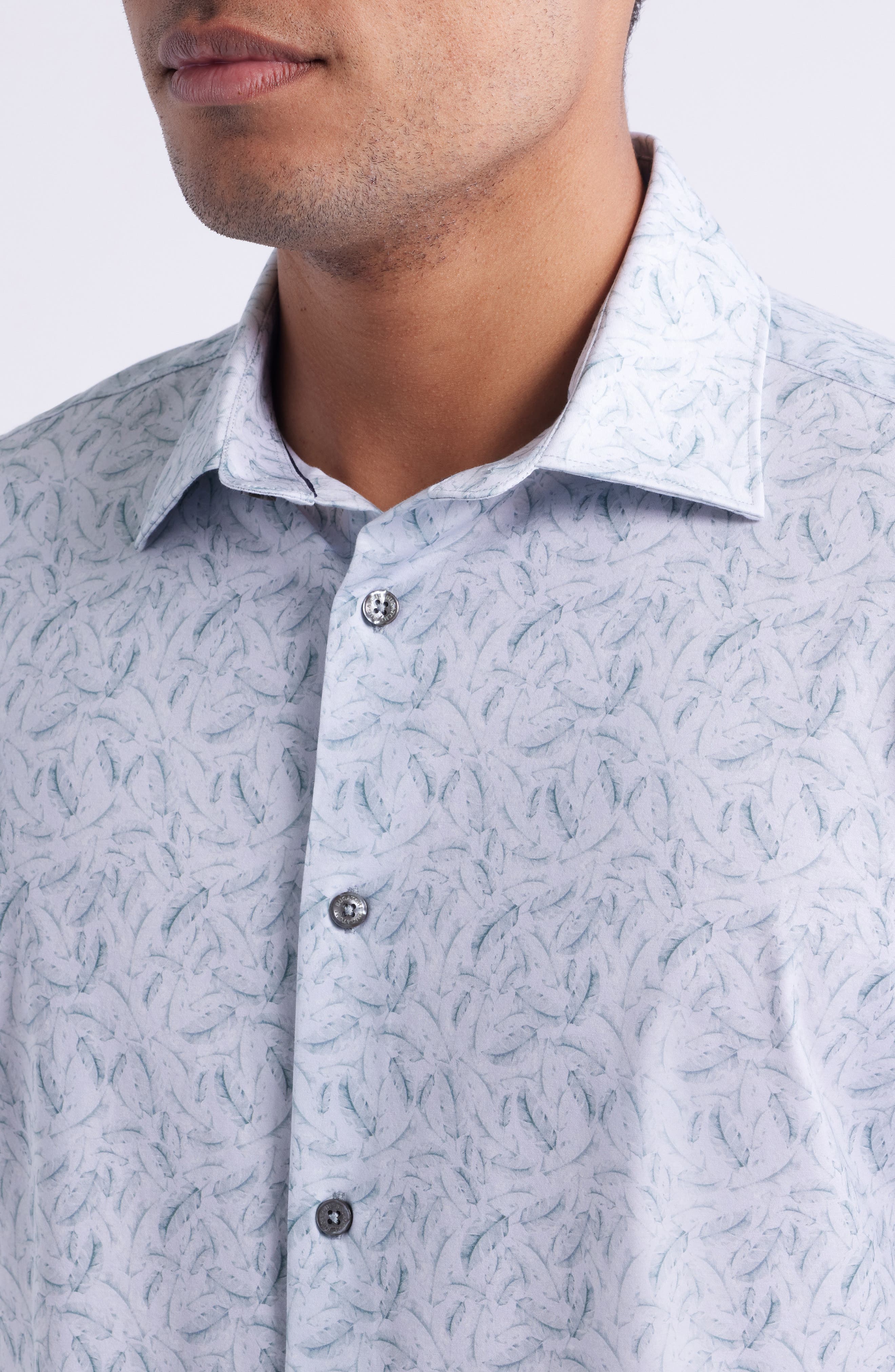 James OoohCotton Feather Print Button-Up Shirt - image 2