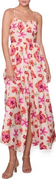 MELLODAY Floral Print Sleeveless Maxi Dress
