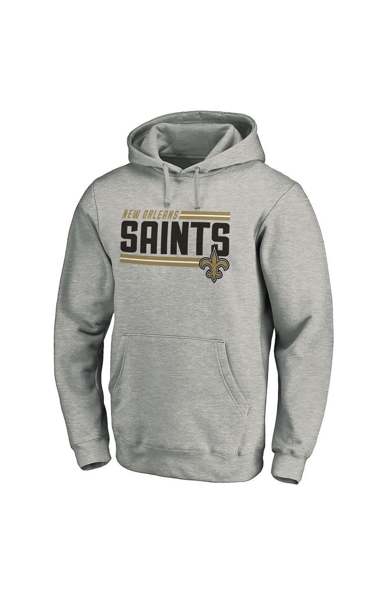 FANATICS Men's Fanatics Branded Heathered Charcoal New Orleans Saints Big & Tall On Side Stripe Pullover Hoodie, Alternate, color,