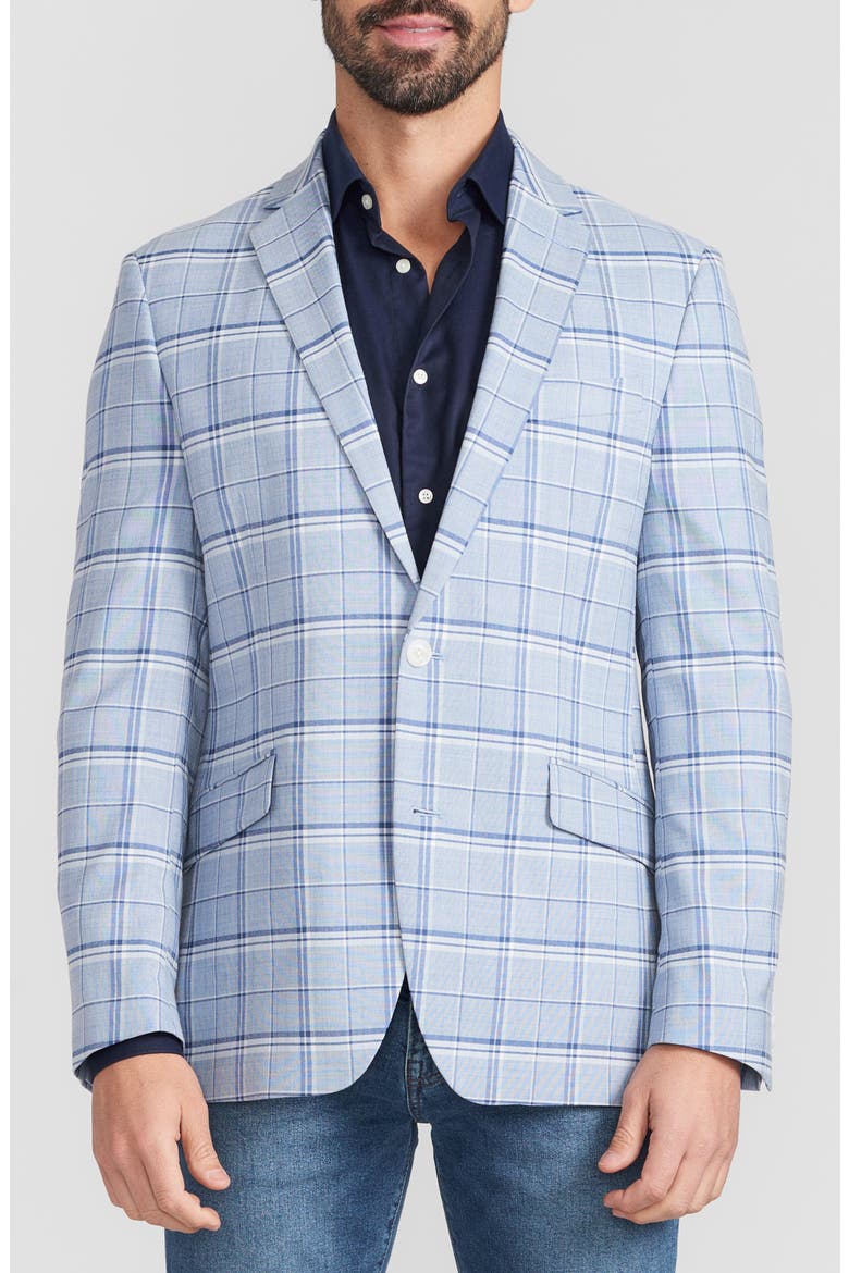 Plaid Sport Coat, Main, color, BLUE