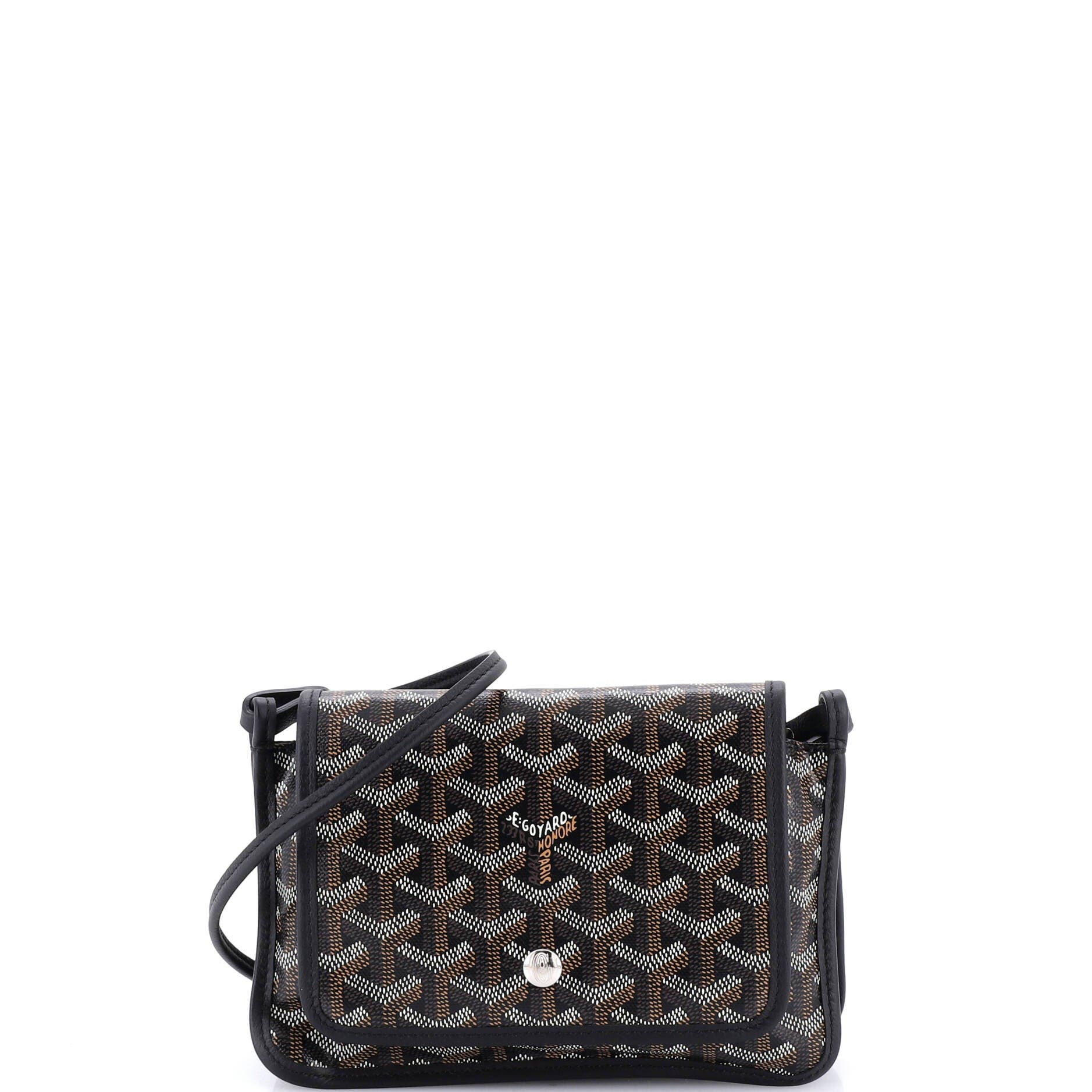 Pre-Owned Goyard Plumet Clutch Wallet Coated Canvas, Main, color, Black