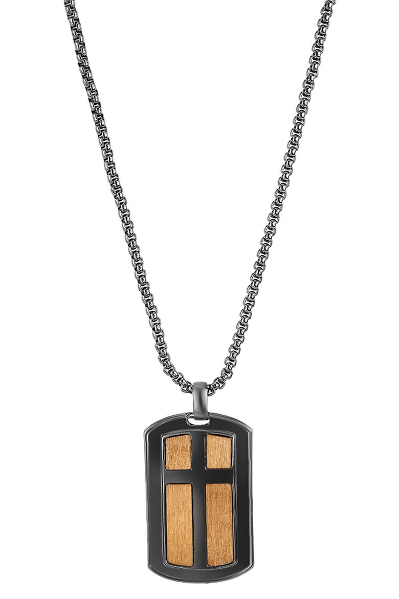 Men's Necklace, Bracelets & Earrings Gift Set, Alternate, color, BLACK/ GUN/ BROWN