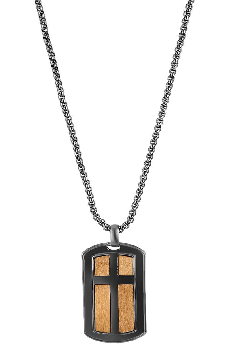 AMERICAN EXCHANGE Men's Necklace, Bracelets & Earrings Gift Set, Alternate, color, Black/ Gun/ Brown