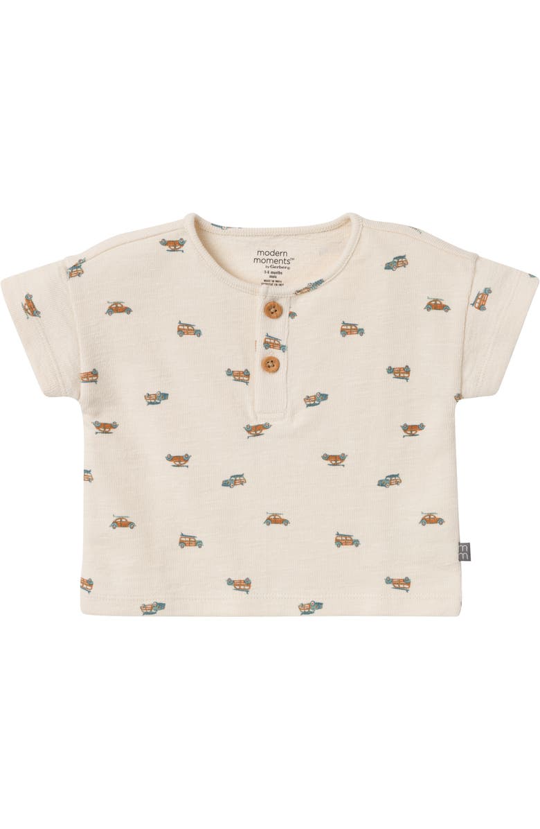 Modern Moments<sup>™</sup> by Gerber Henley Shirt and Shorts Set, Alternate, color, Beige Beach Buggys