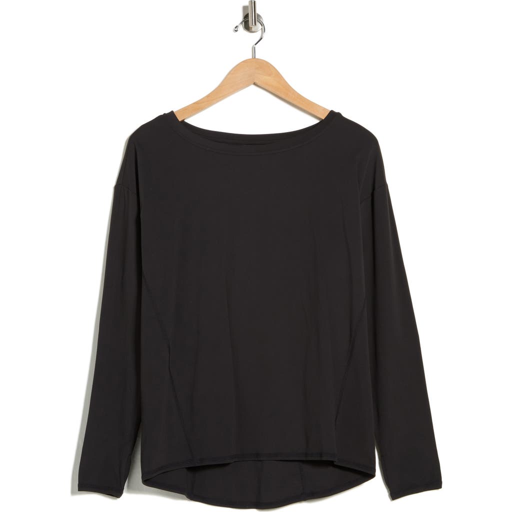 Z By Zella On The Move Cocoon Long Sleeve T-shirt In Black