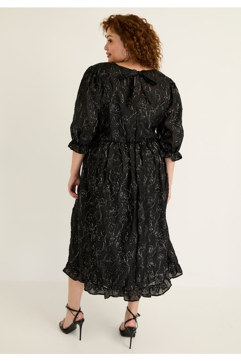 Metallic Jacquard Dress, Alternate, color, BLACK ONYX