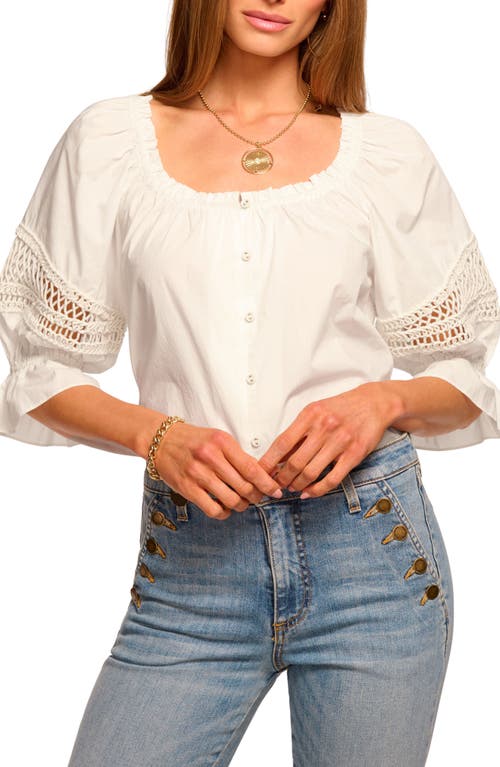 Ramy Brook Rosario Cotton Poplin Embellished Blouse In White