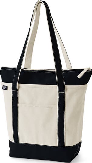 Lands' End Zip Top Long Handle Canvas Tote Bag | Nordstrom