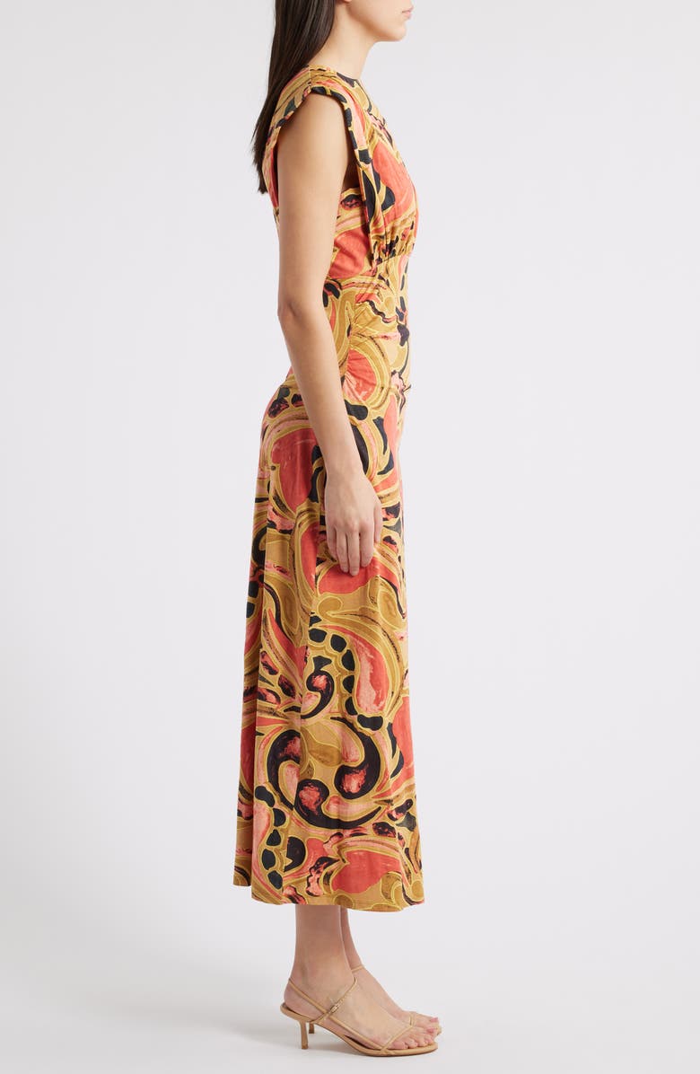 Cleobella Donna Paisley Organic Cotton Midi Dress, Alternate, color, Osaria Print