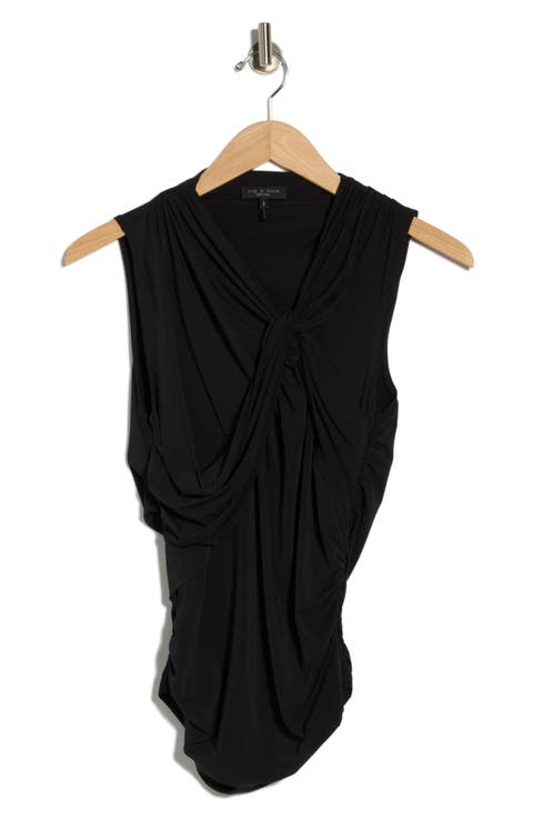 Clara Draped V Neck Tank