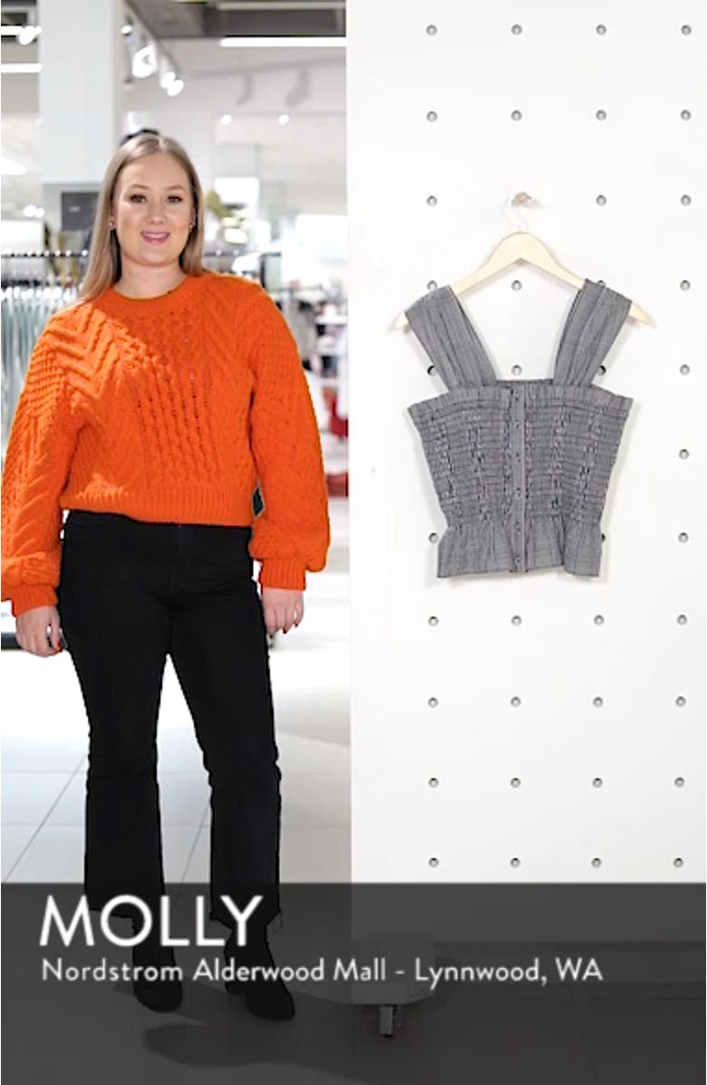 Smocked Check Cotton Poplin Top, sales video thumbnail