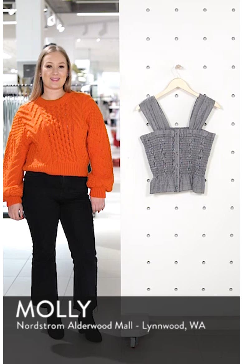 Smocked Check Cotton Poplin Top video