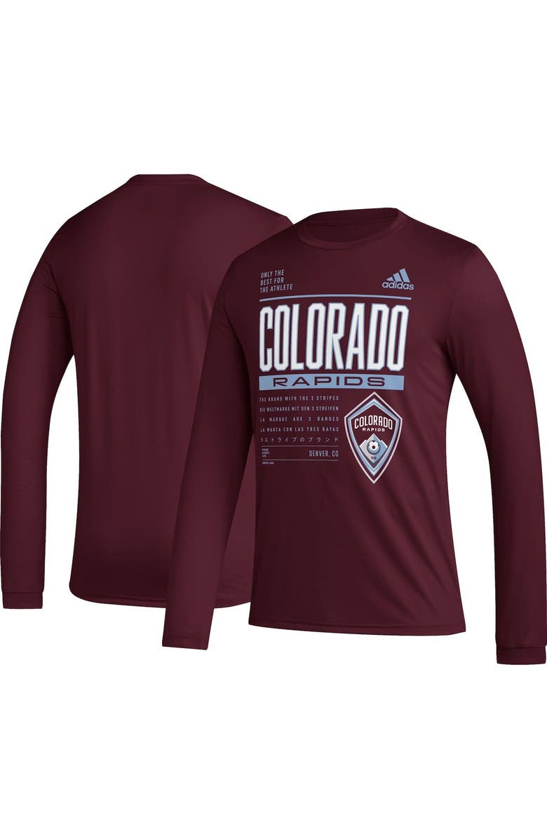 adidas Men's adidas Burgundy Colorado Rapids Club DNA Long Sleeve AEROREADY T-Shirt, Alternate, color, Burgundy