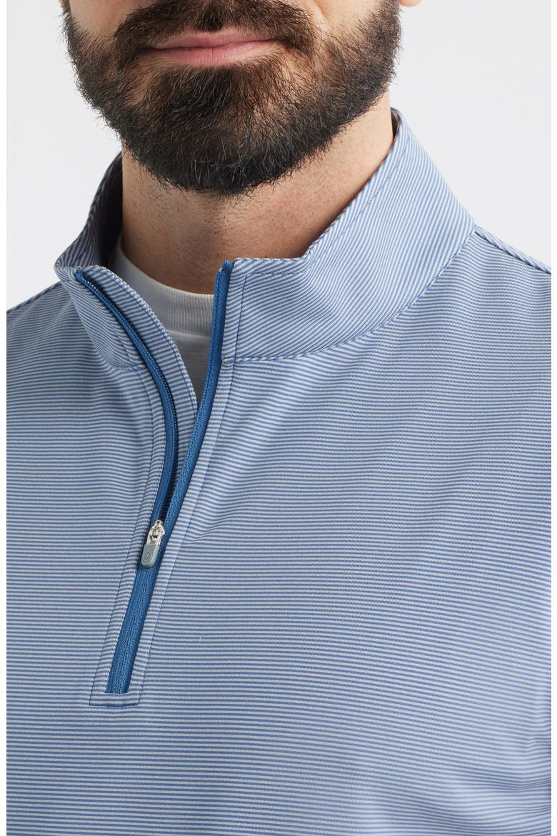 Perth Sugar Stripe Quarter Zip Performance Pullover, Alternate, color, WINDSOR BLUE
