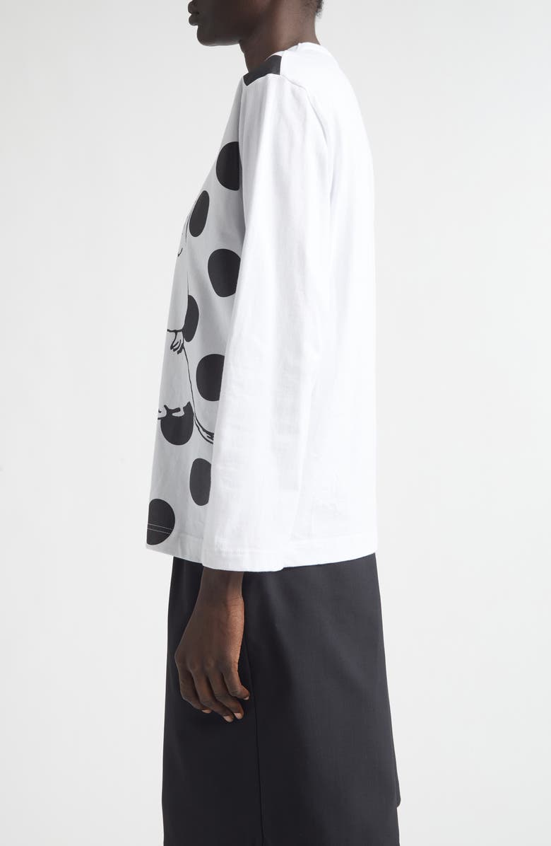 Tao Comme des Garçons Moomin Polka Dot Graphic T-Shirt, Alternate, color, White/ Black