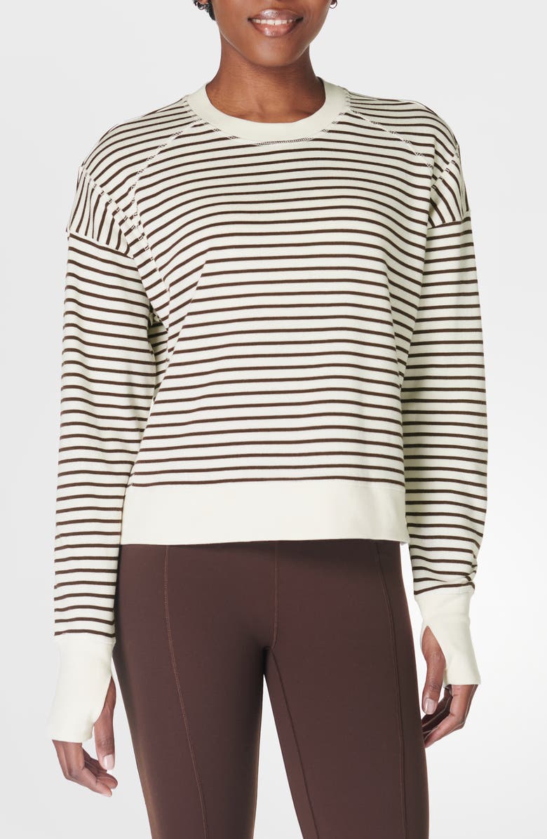 Sweaty Betty After Class Crop Sweatshirt, Main, color, Lilywhite