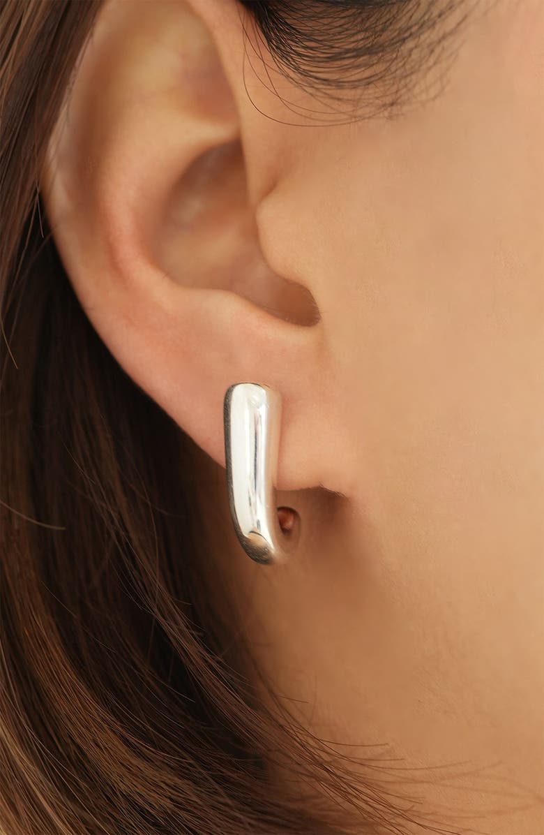 Argento Vivo Sterling Silver J-Hoop Earrings, Alternate, color, 