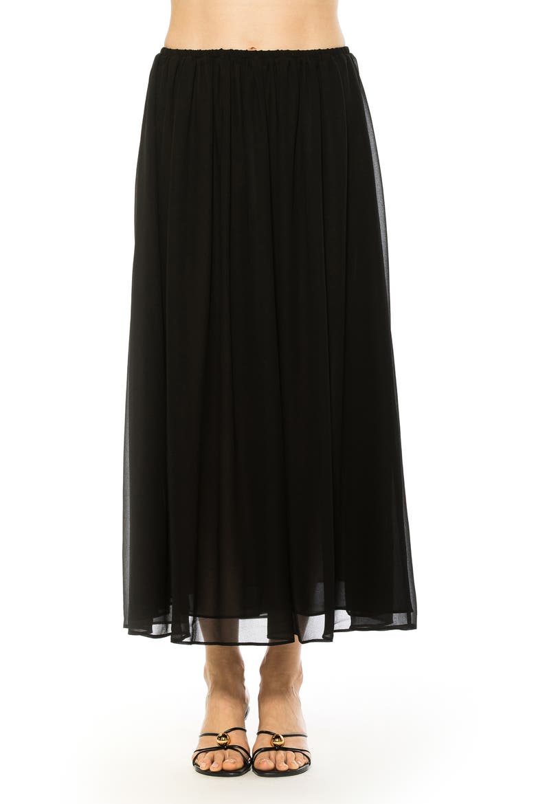 VAYLA LONG FLOWY MAXI SKIRT, Main, color, BLACK