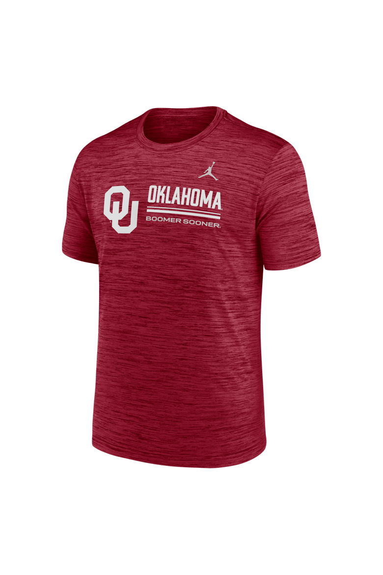 Men's Jordan Brand Crimson Oklahoma Sooners Sideline Velocity Dri-FIT T-Shirt, Alternate, color, Crimson