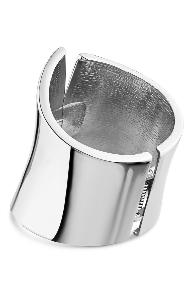 Wide Hinged Asymmetric Cuff Bracelet (Nordstrom Exclusive), Alternate, color, SILVER