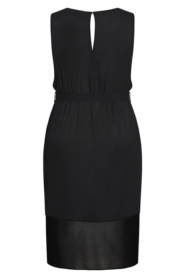 Zayla Faux Wrap Sheath Dress, Alternate, color, BLACK