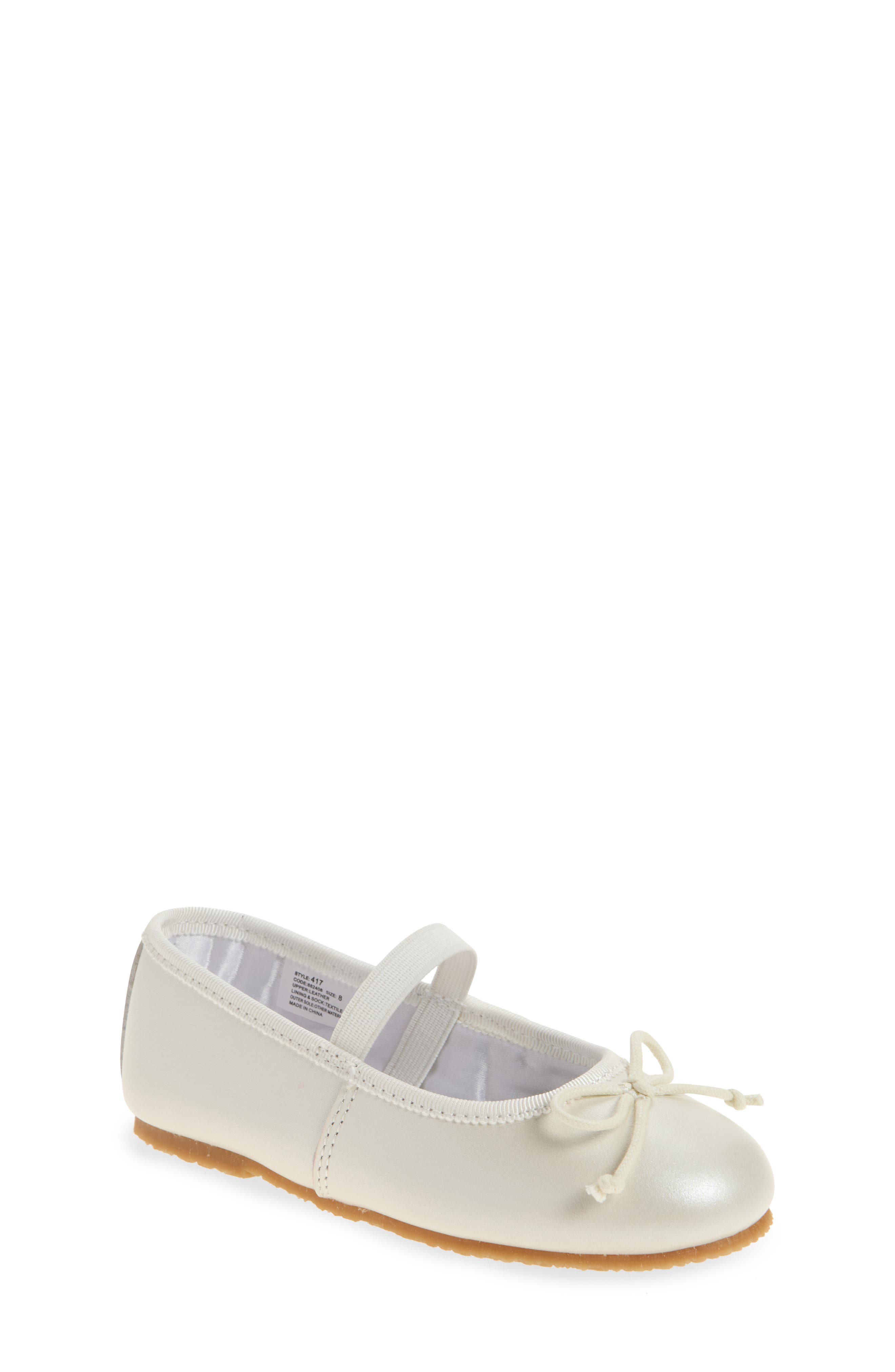 L'AMOUR Kids' Alia Ballerina Flat, Main, color, White