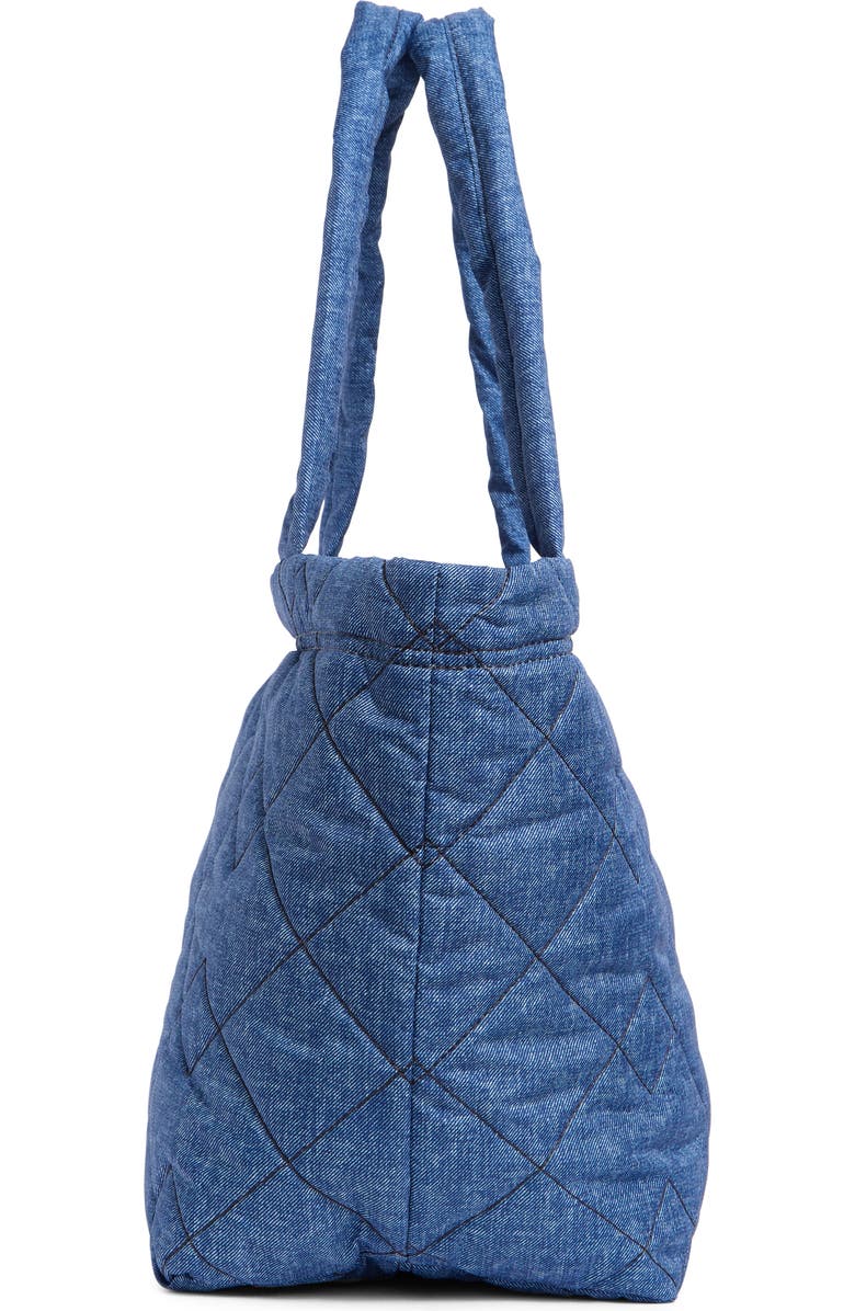 Marc Jacobs Medium Quilted Denim Effect Nylon Tote, Alternate, color, Denim Blue
