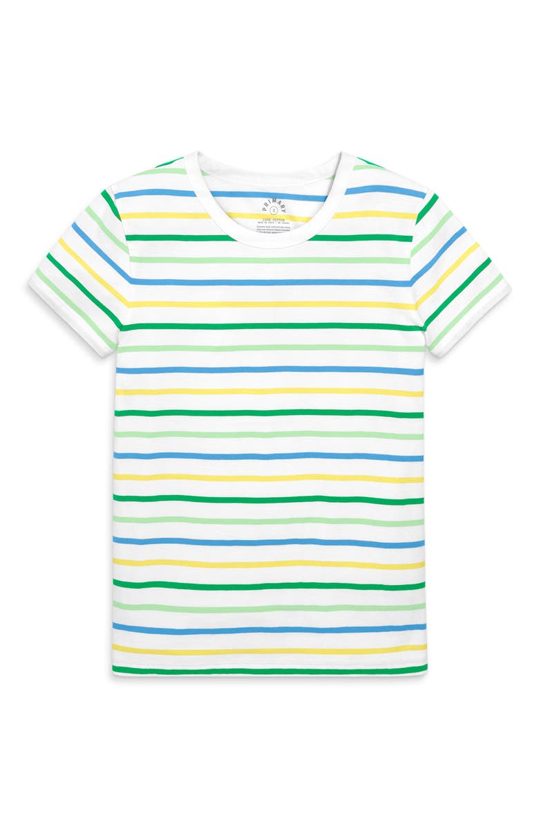 Primary Adult Classic Crewneck Multi-Stripe Tee, Main, color, 