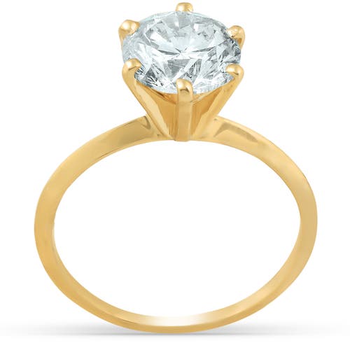 Bliss Diamond Certified 3ct Diamond Solitaire Gold Engagement Ring Lab Grown In 14k Yellow Gold