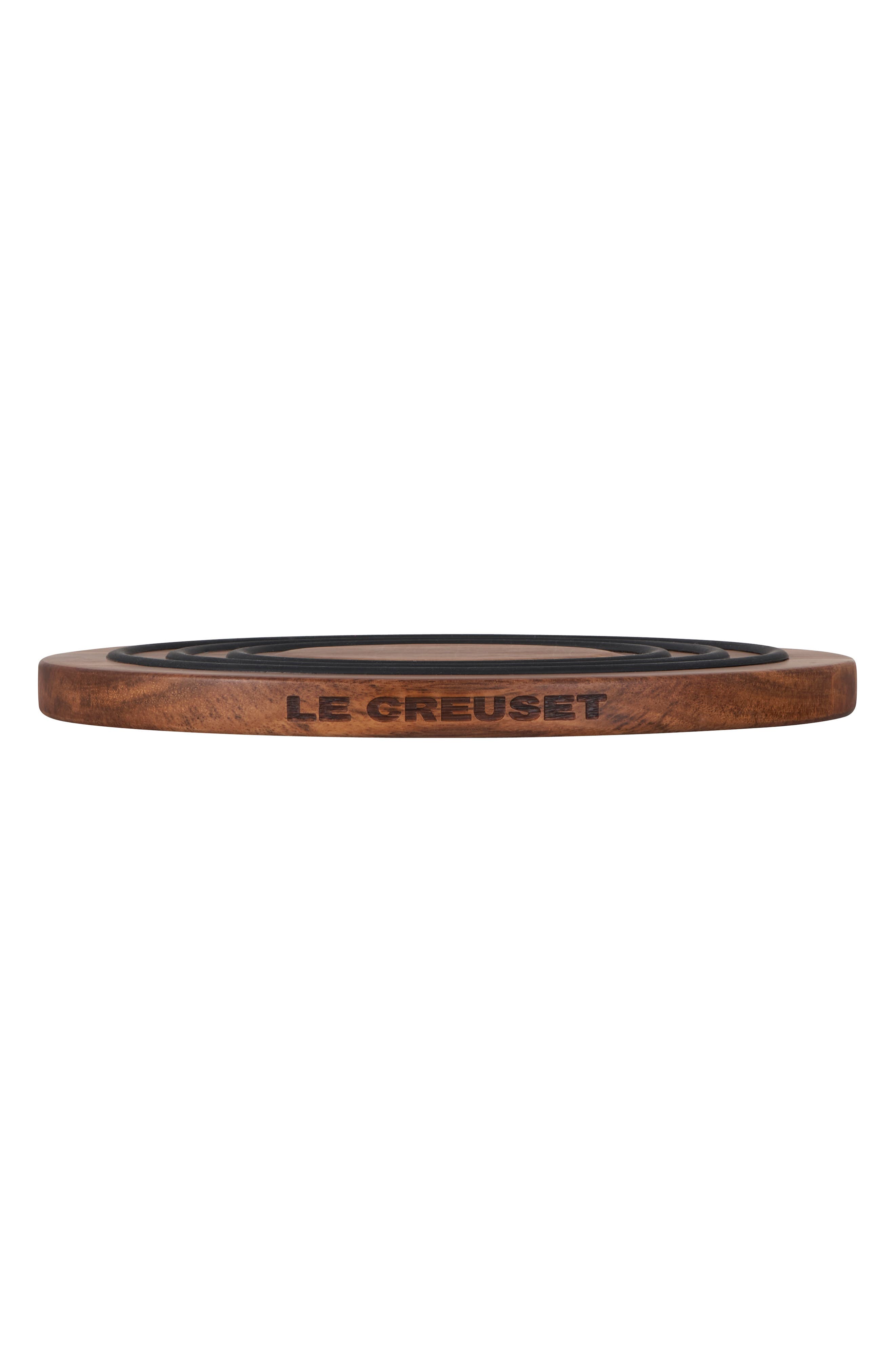Le Creuset Magnetic Acacia Wood Trivet with Silicone Rings - Thumbnail 2