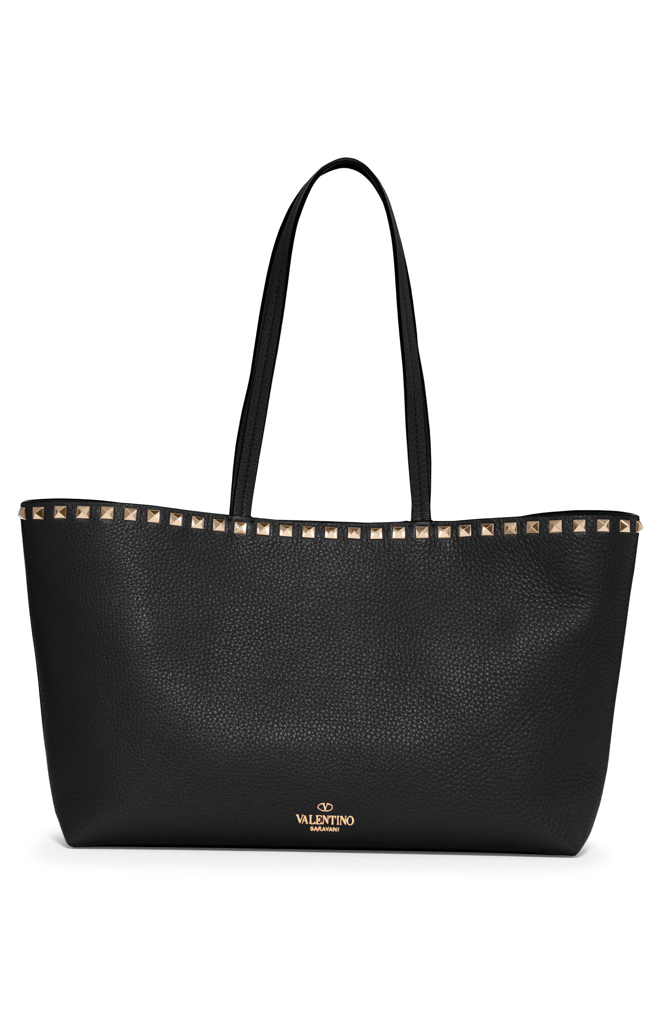 Valentino Garavani Rockstud Leather Tote, Alternate, color, 