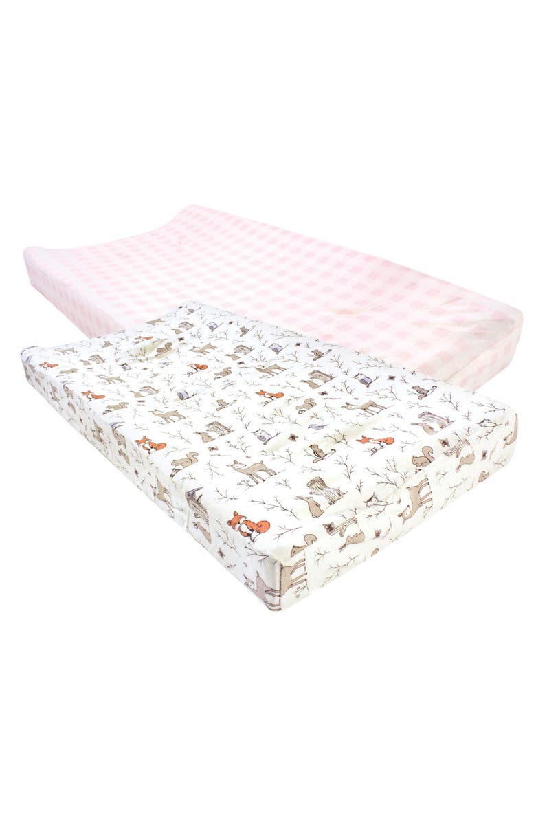 Hudson Baby Soft Cotton Changing Mat Protector, Main, color, Enchanted Forest