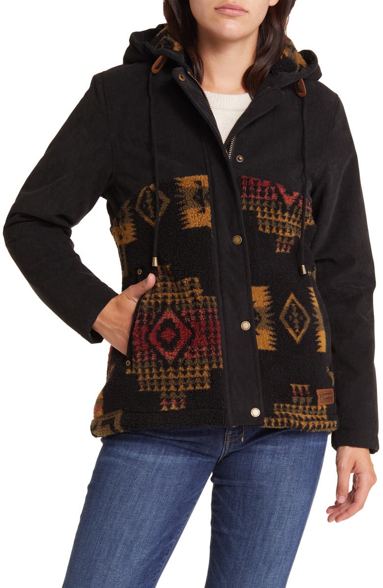 Pendleton Blanca Mix Media Zip-Up Hooded Jacket, Main, color,