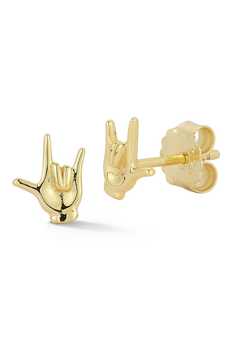 Rock 'n' Roll Stud Earrings, Main, color, GOLD