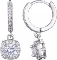 Adornia Cubic Zirconia Drop Huggie Hoop Earrings