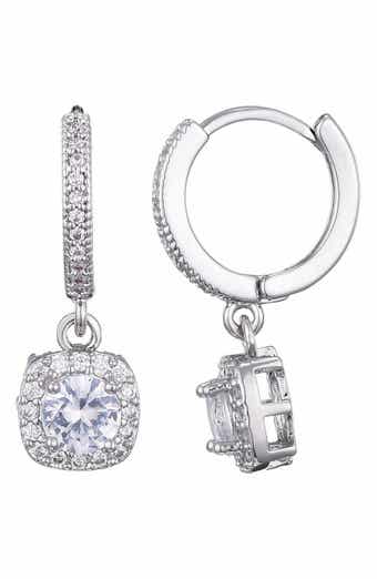 Adornia Cubic Zirconia Drop Huggie Hoop Earrings