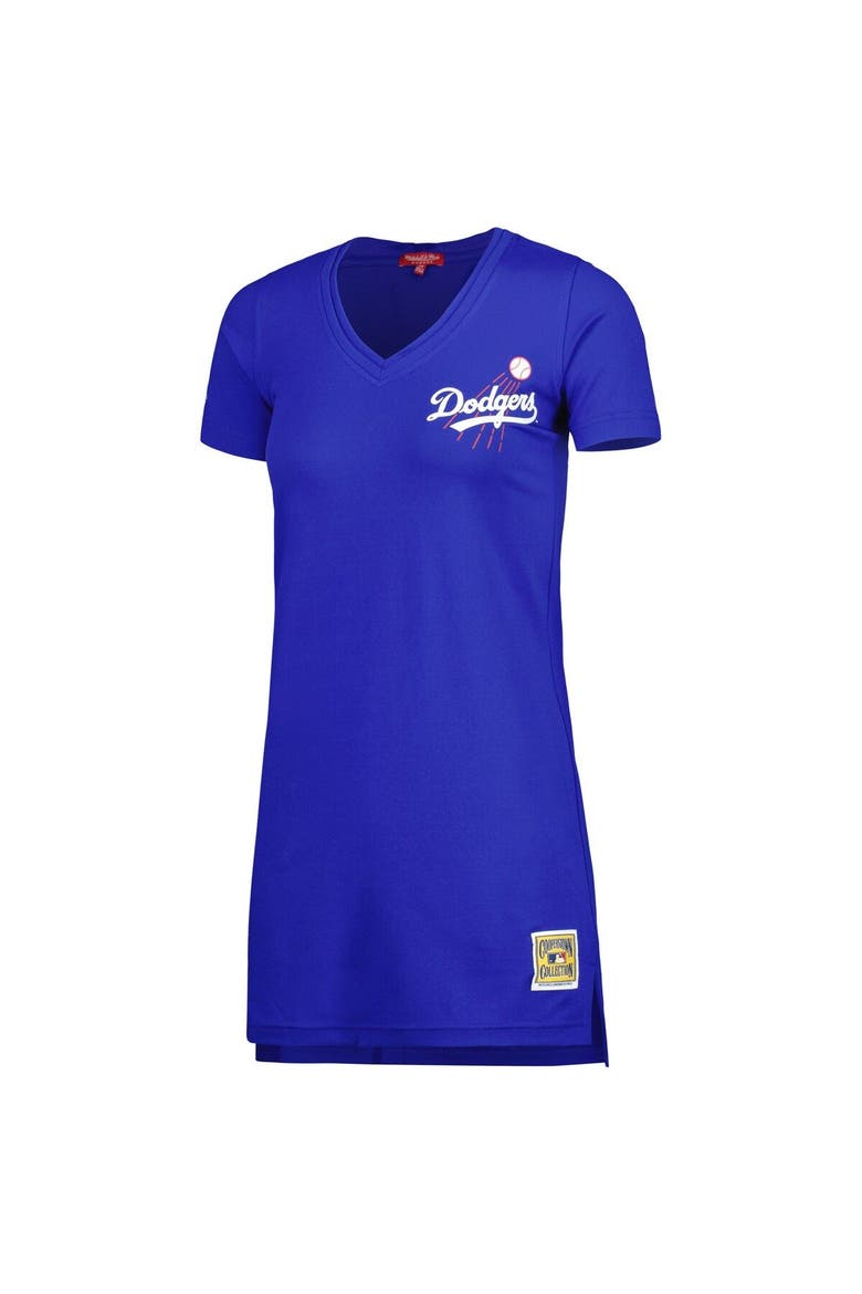 Women's Mitchell & Ness Royal Los Angeles Dodgers Cooperstown Collection V-Neck Dress, Alternate, color, Royal