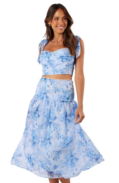 Petal And Pup Petal & Pup Elle Floral Print Two-piece Dress In Blue