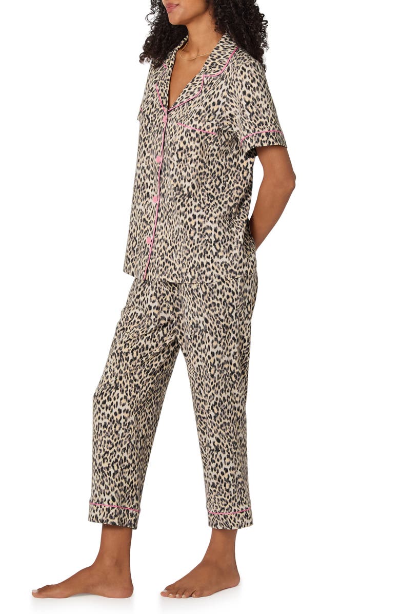 BedHead Pajamas Print Stretch Organic Cotton Crop Pajamas, Alternate, color, Wild Thing