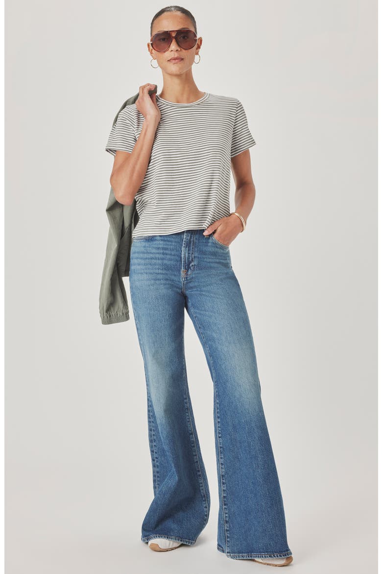 Louisa Stripe T-Shirt, Alternate, color, SOFT GREEN/ WHITE
