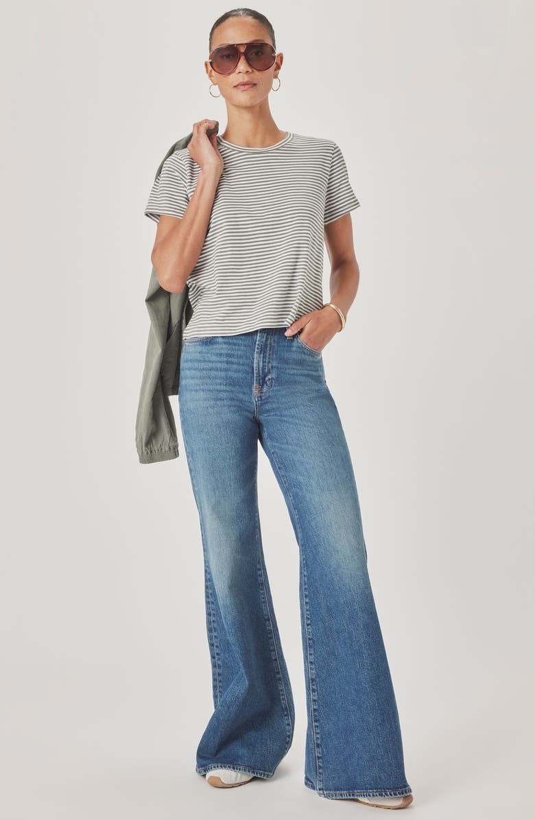 Splendid Louisa Stripe T-Shirt, Alternate, color, Soft Green/ White