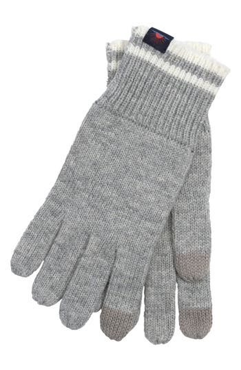 Faherty Retro Stripe Gloves In Gray