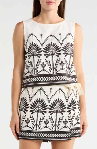 Ellen Tracy Border Print Tank