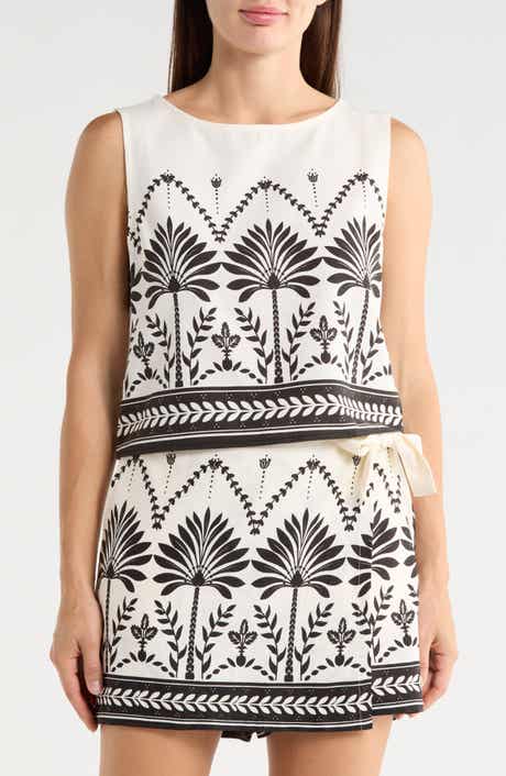Ellen Tracy Border Print Tank