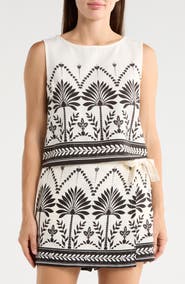 Ellen Tracy Border Print Tank